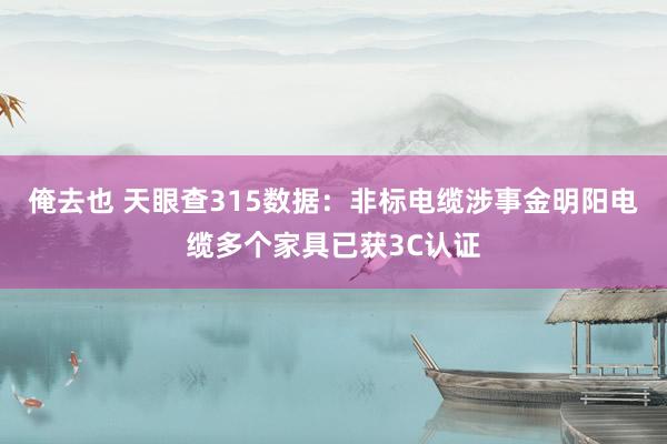 俺去也 天眼查315数据：非标电缆涉事金明阳电缆多个家具已获3C认证