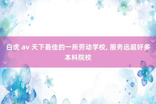 白虎 av 天下最佳的一所劳动学校, 服务远超好多本科院校