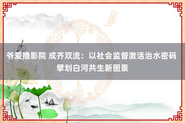 爷爱撸影院 成齐双流：以社会监督激活治水密码 擘划白河共生新图景